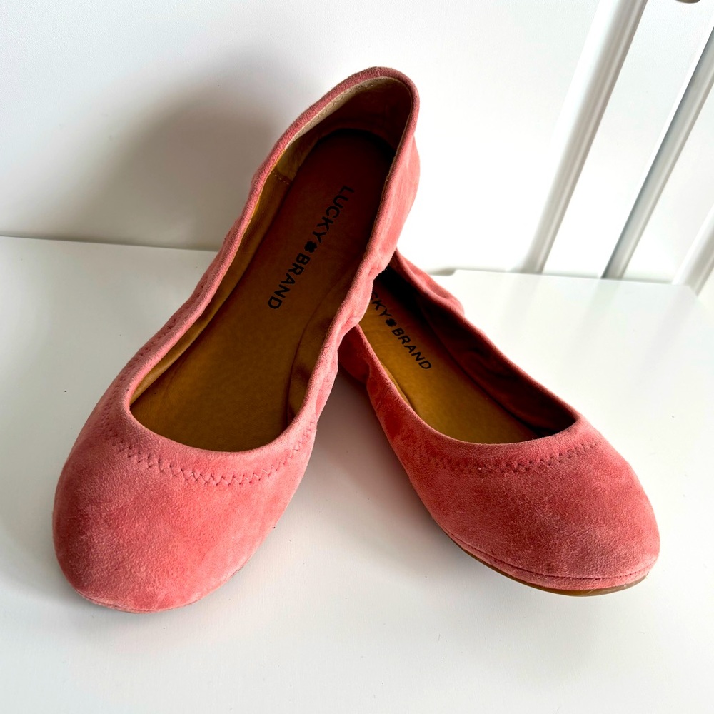 Lucky Brand Blush Suede Flats size 6.5